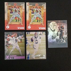 2020 JOE BURROW ROOKIE CARD LOT OF 5 PANINI GRIDIRON KINGS CHRONICLES ILLUSIONS